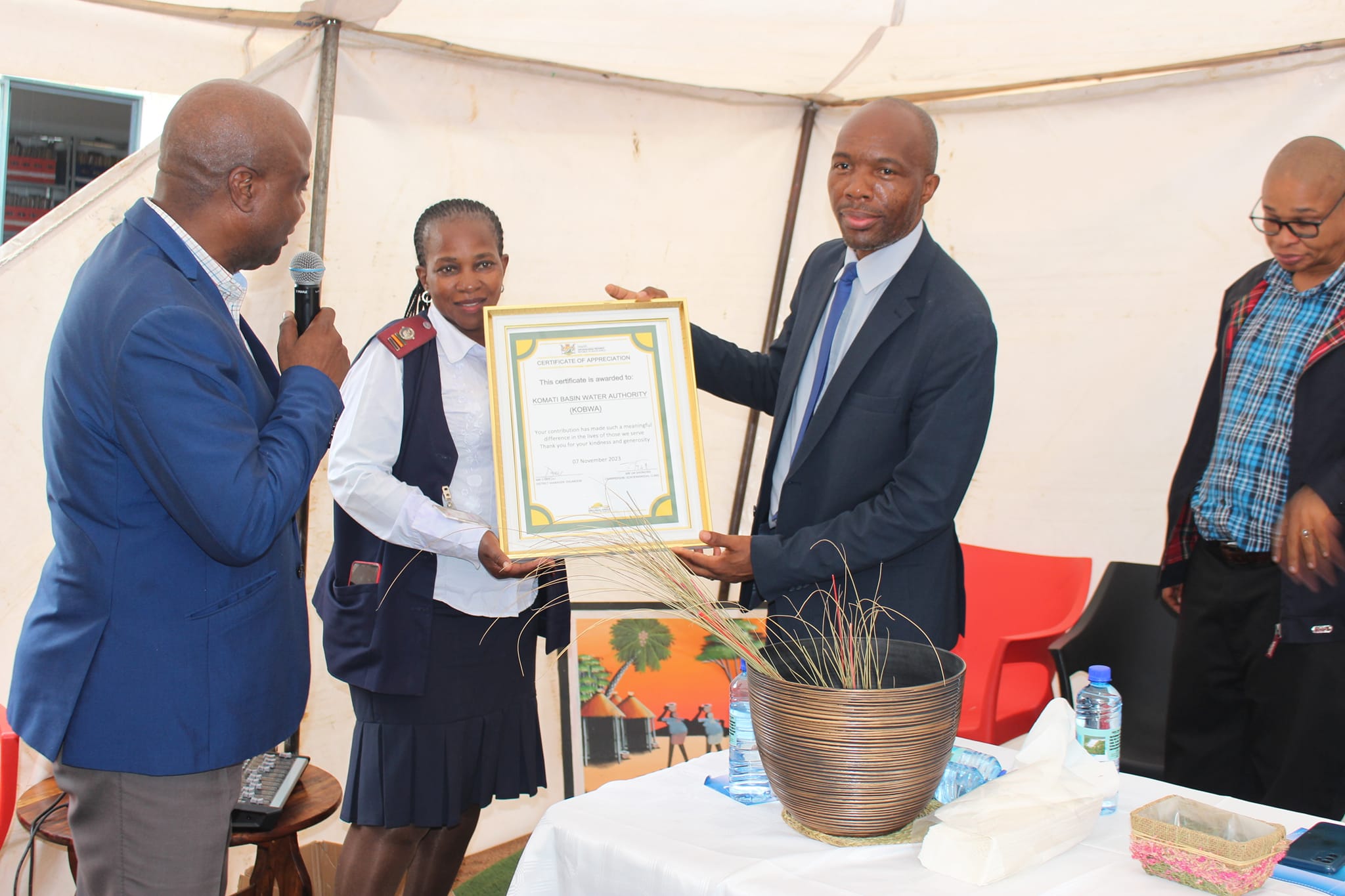 KOBWA Handover Two Blocks of Toilet and a Septic Tank to Schoemansdal Clinic